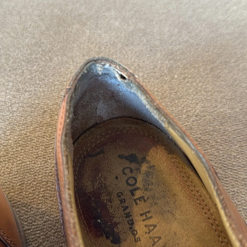 Cole Haan Grand OS Size 10 Brown Leather Oxford Dress Shoes C12849 (NH)